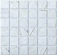 Мозаика P-509 керамика 30.6х30.6 см матовая чип 48х48 мм, белый