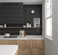 Настенная плитка Costa Nova Onda Black Matt 5x20 Equipe матовая керамическая 28521