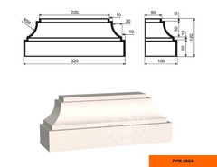 Лепнинапласт Пилястра ПЛВ-200/6 (база) фасадная полистирол 320х120х100 мм