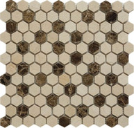 Мозаика Muare Каменная Q-Stones QS-Hex 027-25P/10 30,5x30,5, глянцевая