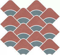 Декор KMD2HID012BR Таделакт Наборный Красный, Зелёный матовый обрезной 30x28x0,9 Kerama Marazzi керамический