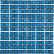 Мозаика PW2323-09 керамика 30х30 см глянцевая чип 23х23 мм, голубой