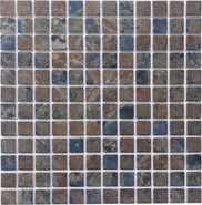 Мозаика PIX761 из стекла, 30х30 см Pixmosaic матовая чип 23х23 мм, коричневый, синий
