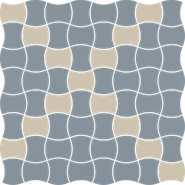Мозаика Modernizm Blue Mozaika Prasowana Mix керамогранит 30.86х30.86 см матовая чип 36х44 мм, бежевый, голубой 5900144099838