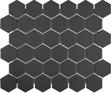 Мозаика KHG51-2U керамика 28.4x32.4 см матовая чип 51x59 мм, черный