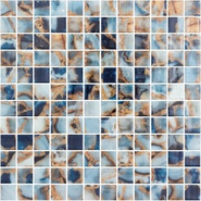 Мозаика Vulcano Mauna 31,1х31,1 стекло глянцевая, бежевый, голубой, синий УТ-00026168