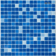 Мозаика MIX21 стекло синий 32.7х32.7 см NSmosaic Econom Series глянцевая чип 20х20 мм