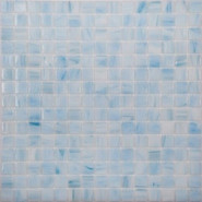 Мозаика X013 стекло (сетка) 32.7х32.7 см глянцевая чип 20х20 мм, белый, голубой