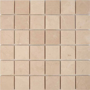 Мозаика из мрамора Crema Nova PIX228, чип 48х48 мм, сетка 305х305х6 мм полированная, бежевый