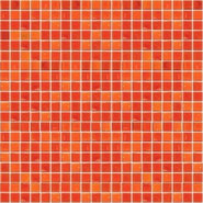 Мозаика Taurus-1 прокрашенная в массе стекло 32.7х32.7 см матовая чип 15х15 мм, красный, оранжевый