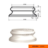 Лепнинапласт Колонна КЛВ-355/4 FULL (база) фасадная полистирол  170х380х485 мм