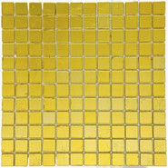 Мозаика Marble Mosaic Arabia Gold стекло 30х30 см глянцевая чип 23x23 мм, золотой-oro-gold