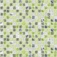 Мозаика Элара Верде MGR1502 керамика 30x30 см глянцевая чип 15х15 мм, зеленый, серый