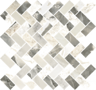 Мозаика Stellaris Dover Light Mosaico Cross керамогранит 29.7х31.5 см Italon матовая, белый, серый 620110000218