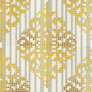 Мозаика Baro001 керамика 30х30 см Appiani Tessuti матовая чип 12х12 мм, белый, желтый, серый