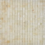 Мозаика из оникса White Onyx PIX200, чип 15x15 мм, сетка 305х305х6 мм глянцевая, кремовый