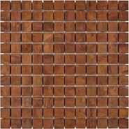 Мозаика из меди PIX731, чип 23x23 мм, сетка 300х300x8 мм матовая, коричневый