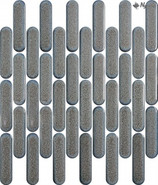 Мозаика R-342 керамика глянцевая 30х30 см чип 23х98 мм, серый