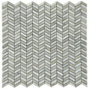 Мозаика Marble Mosaic Weft grey Pol камень 31х31.7 см полированная чип 10x20 мм, белый, серый