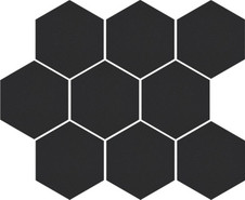 Мозаика Cambia Black Lappato Mosaic Heksagon 33,4x27,53 керамогранит лаппатированная, черный