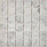 Мозаика из мрамора Bianco Carrara PIX238, чип 48х48 мм, сетка 305х305х6 мм полированная, серый