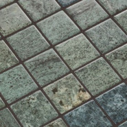 Мозаика Ezarri Bali Stone 50 Safe стекло 36.5х36.5 см матовая, антислип чип 50х50 мм, синий, зеленый