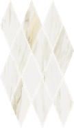 Мозаика Stellaris Carrara Ivory Mosaico Diamond керамогранит 28х48 см Italon полированная, бежевый, белый, серый 620110000204