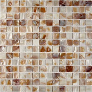 Мозаика из натурального перламутра PIX701, чип 20x20 мм, сетка 305х305x2 мм глянцевая, коричневый, кремовый