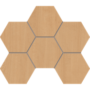 Мозаика CW04 Hexagon 25x28,5 неполированная керамогранит, бежевый 69398