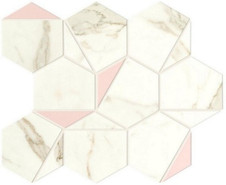Мозаика Marvel Calacatta Prestigio Rose Hex Silk (A4WS) 25,1x29 керамическая