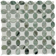 Мозаика Marble Mosaic Emeralda Pol камень 29х29.2 см полированная, серый, белый
