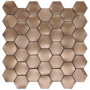 Мозаика Marble Mosaic Hexagon Web Cooper 3D нержавеющая сталь 29х30.5 см чип 48х48 мм, медь