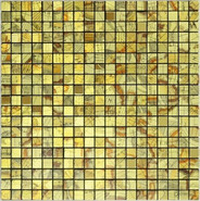 Мозаика Phoenix-2 самоклеящаяся алюминий+композитная основа 30.5х30.5 см глянцевая, с рисунком чип 15х15 мм, золотой