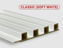 Стеновая панель Classic soft white Bonaparte бамбук с добавлением древесного волокна матовая, рифленая 2800х160х22 мм
