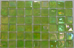 Мозаика Taurus-Lux-21 прокрашенная в массе стекло 32.7х32.7 см перламутровая чип 15х15 мм, зеленый