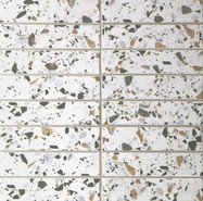 Мозаика Terrazzo Color керамогранит 28х29.5 см матовая чип 32.5х145 мм, бежевый, белый, серый