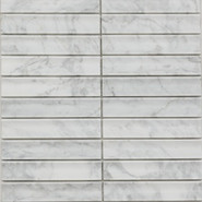 Мозаика Pixmosaic PIX 341 Bianco Carrara, Concave, чип 30х151 мм, сетка 305х318х12 мм, матовая мрамор серый