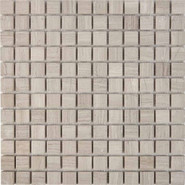 Мозаика из мрамора White Wooden PIX256, чип 23x23 мм, сетка 305х305x6 мм матовая, бежевый