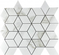 Мозаика Satuario Eva 3d Diamond 34.7х37.1 керамогранит Velsaa Mosaic полированная чип 48х48 мм, серый