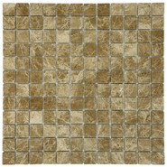 Мозаика Marble Mosaic Emperador light Pol камень 30х30 см полированная чип 23х23 мм, коричневый, темно-коричневый