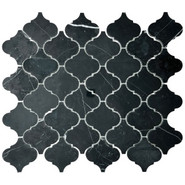 Мозаика Marble Mosaic Arabesco Nero Marquina Pol камень 27.8х32.5 см полированная чип 68х68 мм, черный