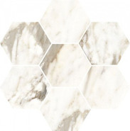 Мозаика Luce Grey Esagona T7 Satin Finish-30x28 керамогранит сатинированная, бежевый, белый 36621