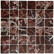 Мозаика Marble Mosaic Rosso Levanto Pol камень 30.5х30.5 см полированная чип 48х48 мм, коричневый, темно-коричневый