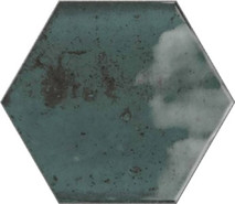 Настенная плитка Hope Hex Blue Glossy 15x17.3 глянцевая керамическая