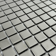 Мозаика Marble Mosaic Sharm Silver стекло 30х30 см глянцевая чип 23x23 мм, серебро-silver