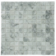 Мозаика Marble Mosaic Carrara white Pol камень 30х30 см полированная чип 23х23 мм, серый, белый