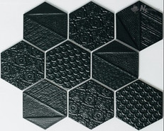 Мозаика R-330 керамика 25.6х29.5 см матовая чип 95х110 мм, черный