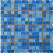 Мозаика стеклянная Aquaviva Jamaika Cветлая A07N(2)+A08N(2)+B30N(2) 32.7х32.7 см матовая чип 20х20 мм, голубой, синий 06840