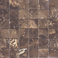 Мозаика Copper Slab black Mosaic керамогранит 30x30 см полированная чип 5х5 мм, коричневый