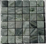 Мозаика PIX 315 Jet Green,мрамор 30.5х30.5 см Pixmosaic матовая чип 48х48 мм, зеленый, серый